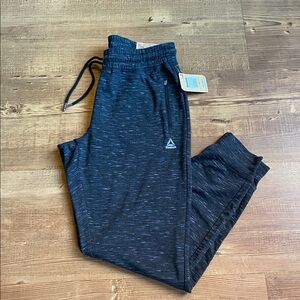 NWT Reebok Black Heather Jogger Sweatpants. Size Medium